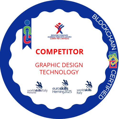 Competitor Graphic Design Technology ai Campionati dei Mestieri EuroSkills Herning 2025.